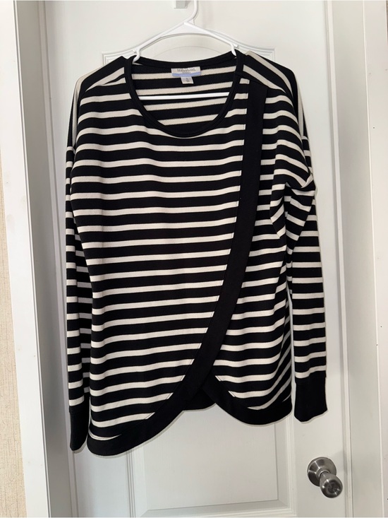 Motherhood Tops - Motherhood Maternity Nursing Top - Black and White Stripes